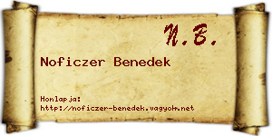 Noficzer Benedek névjegykártya
