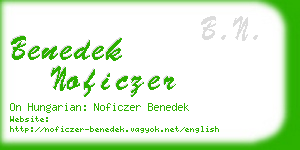 benedek noficzer business card